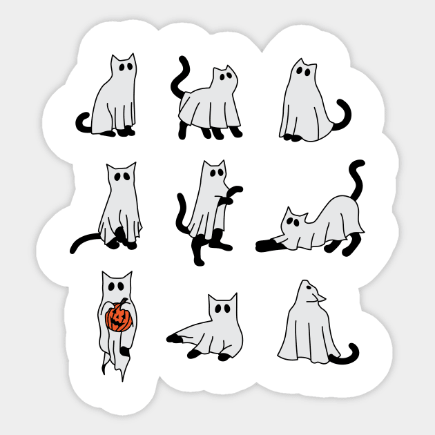 Ghost Cat Funny Halloween Sticker by TheDesignDepot